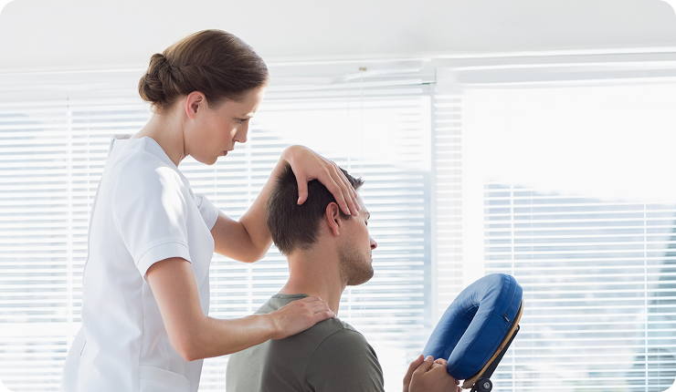 chiropractor performing