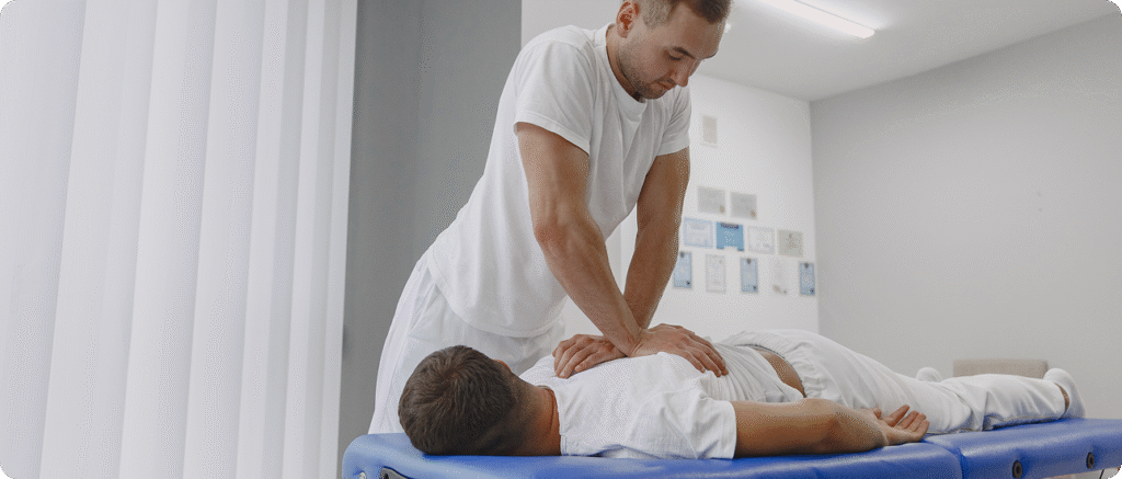 chiropractor performing